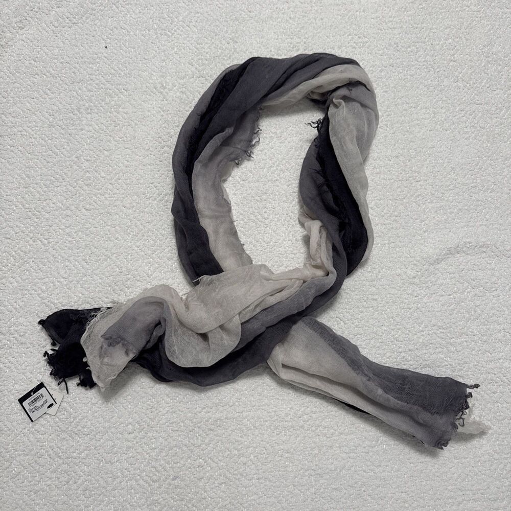NWT Nordstrom Halogen 100% Cashmere Color Grey Combo Wrap Scarf NEW 67x41